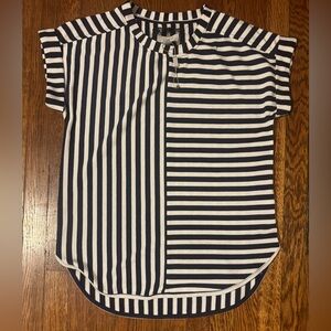 Cupio Blue and White Short Sleeve Tee, Size XS, New
